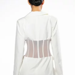 ARE YOU DOWN CORSET BLAZER DRESS -AZALEA WANG Shop beibs in the trap corset blazer white 5 5