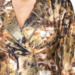 BELIEVER RHINESTONE TRIM BLAZER AND TROUSER SET -AZALEA WANG Shop believer rhinestone trim blazer and trouser set gold 10 10