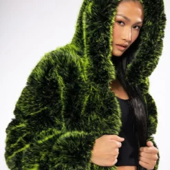 LUXE 3D FAUX FUR CROP JACKET