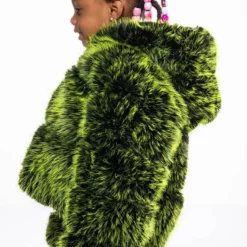 KIDS LUXE 3D FAUX FUR JACKET -AZALEA WANG Shop bianchi three dee faux fur kids jacket green 10 10