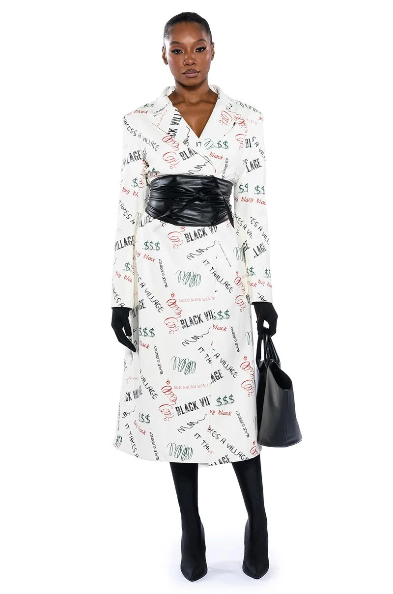 BLACK VILLAGE FOUNDATION LOGO PU TRENCH 4 BLACK VILLAGE FOUNDATION LOGO PU TRENCH - Image 2