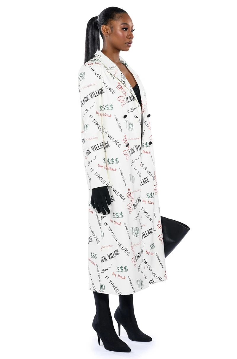 BLACK VILLAGE FOUNDATION LOGO PU TRENCH 6 BLACK VILLAGE FOUNDATION LOGO PU TRENCH - Image 4