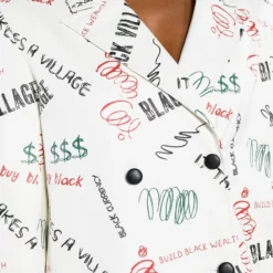 BLACK VILLAGE FOUNDATION LOGO PU TRENCH 15 BLACK VILLAGE FOUNDATION LOGO PU TRENCH -AZALEA WANG Shop black village foundation logo pu trench white black 7 7