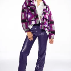 BY THE FIREPLACE FELTED PLAID CROP SHACKET -AZALEA WANG Shop blank nyc luck finder sherpa crop shacket multi 3 3