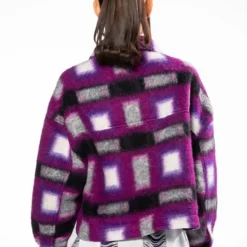 BY THE FIREPLACE FELTED PLAID CROP SHACKET -AZALEA WANG Shop blank nyc luck finder sherpa crop shacket multi 6 6