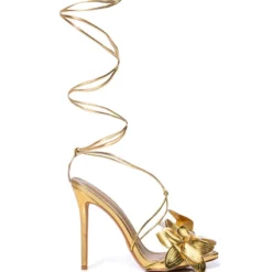 BLOOMING GOLD FLOWER SANDAL -AZALEA WANG Shop blooming gold flower sandal gold 2 2 c1