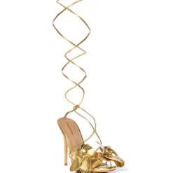 BLOOMING GOLD FLOWER SANDAL -AZALEA WANG Shop blooming gold flower sandal gold 3 3 c1