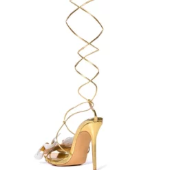BLOOMING GOLD FLOWER SANDAL -AZALEA WANG Shop blooming gold flower sandal gold 4 4 c1