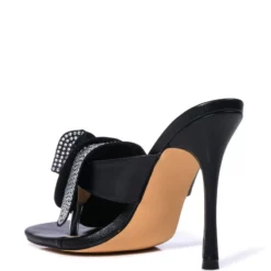 BOUQUET BLACK FLOWER SANDAL -AZALEA WANG Shop bouquet black flower sandal black 4 4