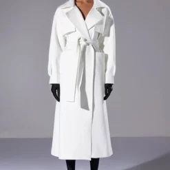CANNES LUXE SCUBA TRENCH -AZALEA WANG Shop cannes luxe scuba trench white 4 4
