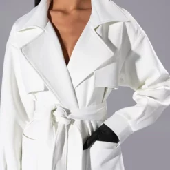 CANNES LUXE SCUBA TRENCH -AZALEA WANG Shop cannes luxe scuba trench white 7 7