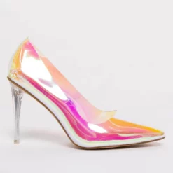 CAPE ROBBIN HOLOGRAPHIC PVC STILETTO PUMP -AZALEA WANG Shop cape robbin holographic pvc stiletto pump ice 3 3