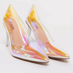 CAPE ROBBIN HOLOGRAPHIC PVC STILETTO PUMP -AZALEA WANG Shop cape robbin holographic pvc stiletto pump ice 4 4