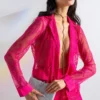 CHIC LIFE ALL OVER LACE BLAZER -AZALEA WANG Shop chic life all over lace blazer pink 1 1