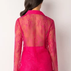 CHIC LIFE ALL OVER LACE BLAZER -AZALEA WANG Shop chic life all over lace blazer pink 7 7