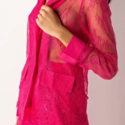 CHIC LIFE ALL OVER LACE BLAZER -AZALEA WANG Shop chic life all over lace blazer pink 8 8