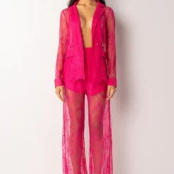 CHIC LIFE ALL OVER LACE BLAZER -AZALEA WANG Shop chic life all over lace blazer pink 9 9