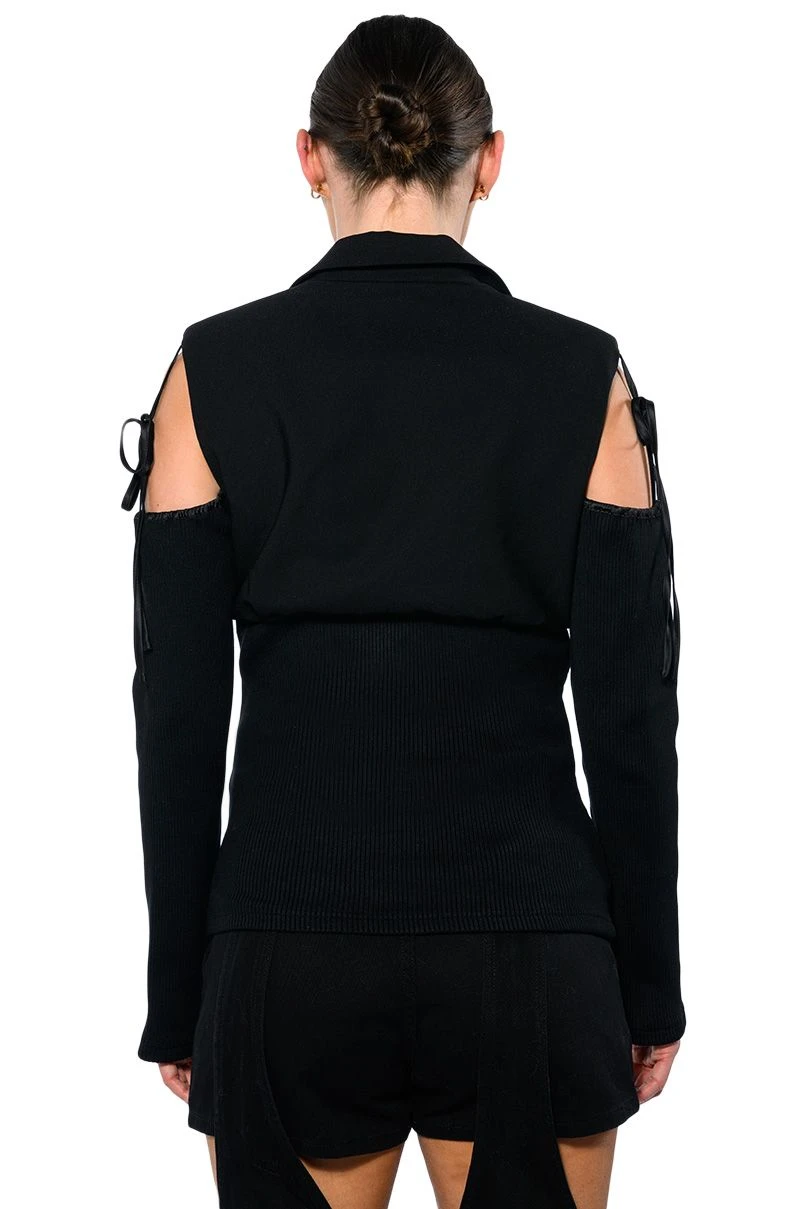 COLD SHOULDER RIBBED BLAZER 10 COLD SHOULDER RIBBED BLAZER - Image 8