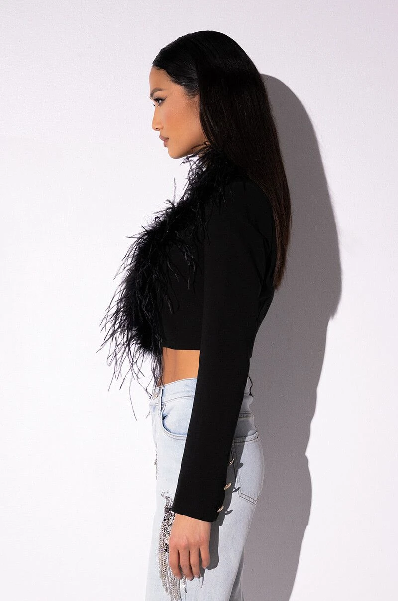 COME ON BABY FEATHER CROP BLAZER 6 COME ON BABY FEATHER CROP BLAZER - Image 4