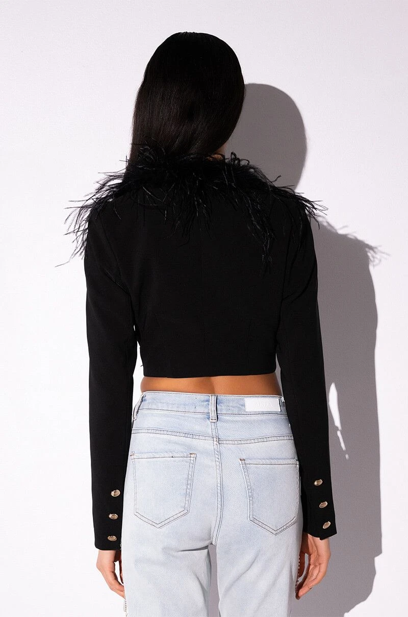 COME ON BABY FEATHER CROP BLAZER 7 COME ON BABY FEATHER CROP BLAZER - Image 5