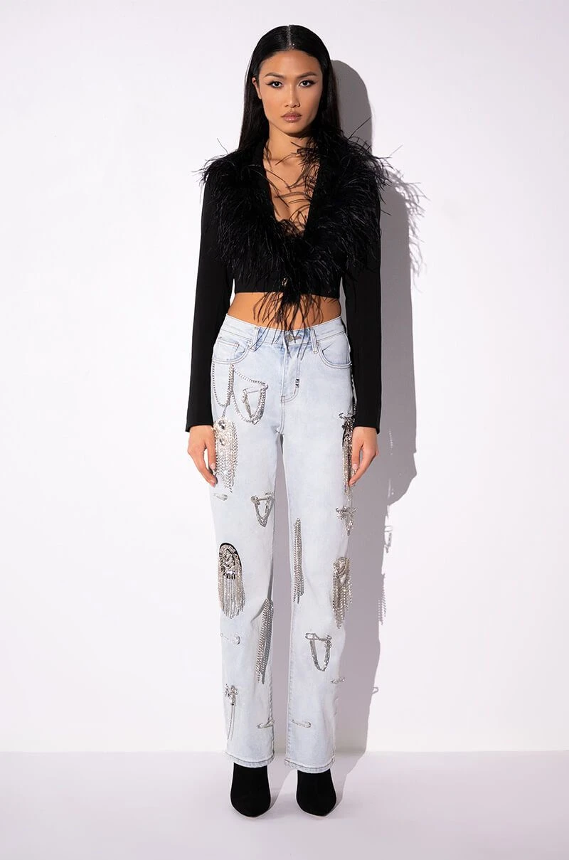 COME ON BABY FEATHER CROP BLAZER 9 COME ON BABY FEATHER CROP BLAZER - Image 7