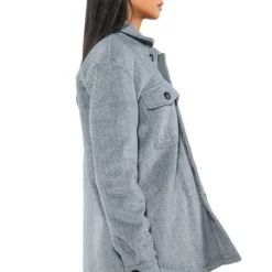 COMFY CLASSICS LINED SHACKET -AZALEA WANG Shop comfy classics lined shacket gray 6 6