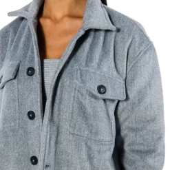 COMFY CLASSICS LINED SHACKET -AZALEA WANG Shop comfy classics lined shacket gray 8 8