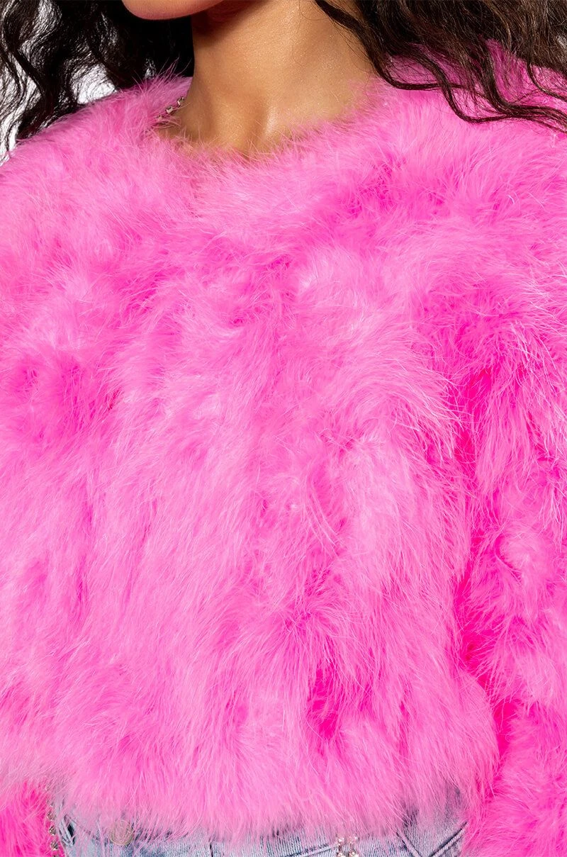 SWEET TALK FEATHER JACKET IN PINK 10 SWEET TALK FEATHER JACKET IN PINK - Image 8