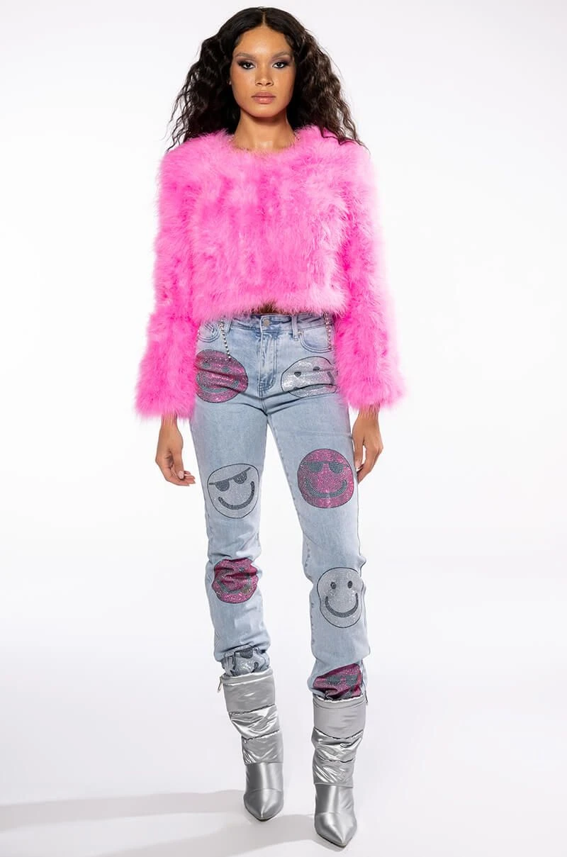 SWEET TALK FEATHER JACKET IN PINK 11 SWEET TALK FEATHER JACKET IN PINK - Image 9