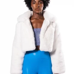 DAYANNE PLUSH FAUX FUR JACKET -AZALEA WANG Shop dayanne plush faux fur jacket natural white 5 5 c1 c1