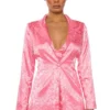 DAYDREAM SATIN FLORAL BLAZER -AZALEA WANG Shop daydream satin floral blazer pink 1 1
