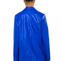 DETERMINED MIND FAUX LEATHER BLAZER -AZALEA WANG Shop determined mind faux leather blazer royal blue 11 11