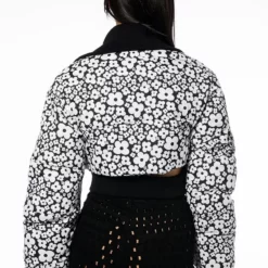 DITZY DAISY CROP PUFFER -AZALEA WANG Shop ditzy daisy crop puffer black white 7 7