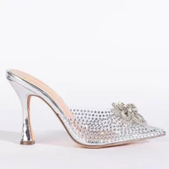 DIVINNY EMBELLISHED PUMP IN SILVER -AZALEA WANG Shop divinny embellished pump in silver silver 3 3