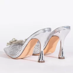 DIVINNY EMBELLISHED PUMP IN SILVER -AZALEA WANG Shop divinny embellished pump in silver silver 5 5
