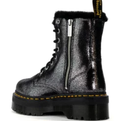 DR MARTENS JADON FUR LINED DISTRESSED METALLIC PLATFORM BOOT -AZALEA WANG Shop dr martens jadon fur lined distressed metallic platform boot metallic silver 4 4
