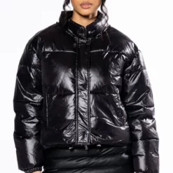 AZALEA WANG DREAMY PUFFER JACKET WITH DETACHABLE HAND CROCHET CARDIGAN 14 AZALEA WANG DREAMY PUFFER JACKET WITH DETACHABLE HAND CROCHET CARDIGAN -AZALEA WANG Shop dreamy hand knitted crochet puffer in black white black white 4 4