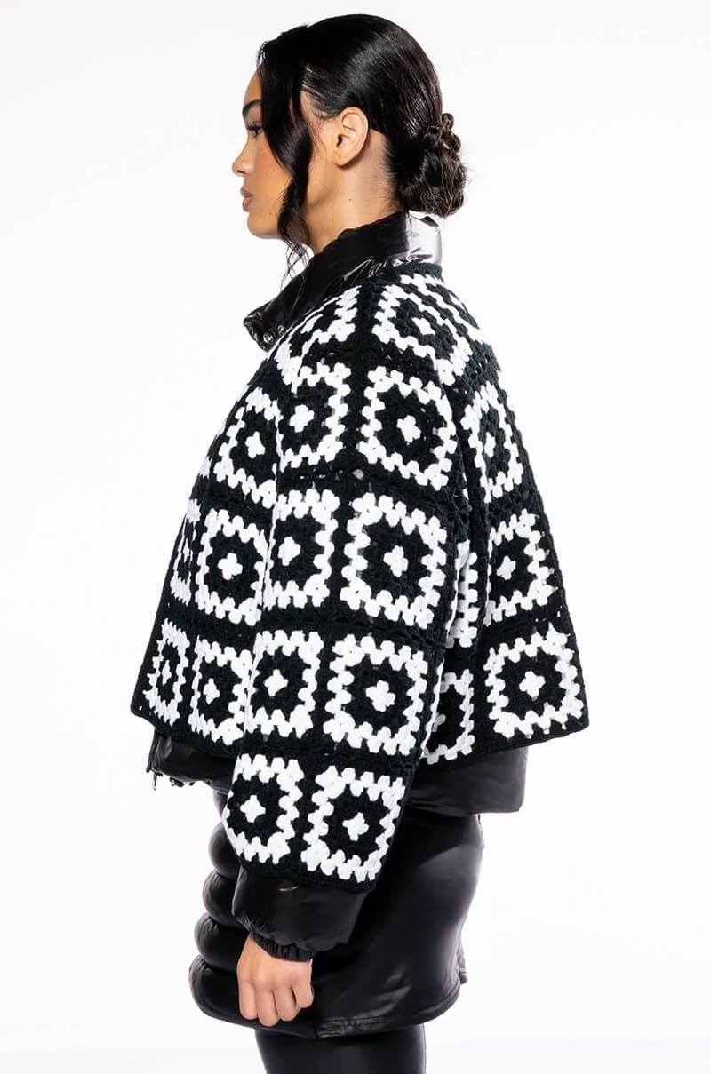 AZALEA WANG DREAMY PUFFER JACKET WITH DETACHABLE HAND CROCHET CARDIGAN 7 AZALEA WANG DREAMY PUFFER JACKET WITH DETACHABLE HAND CROCHET CARDIGAN - Image 5