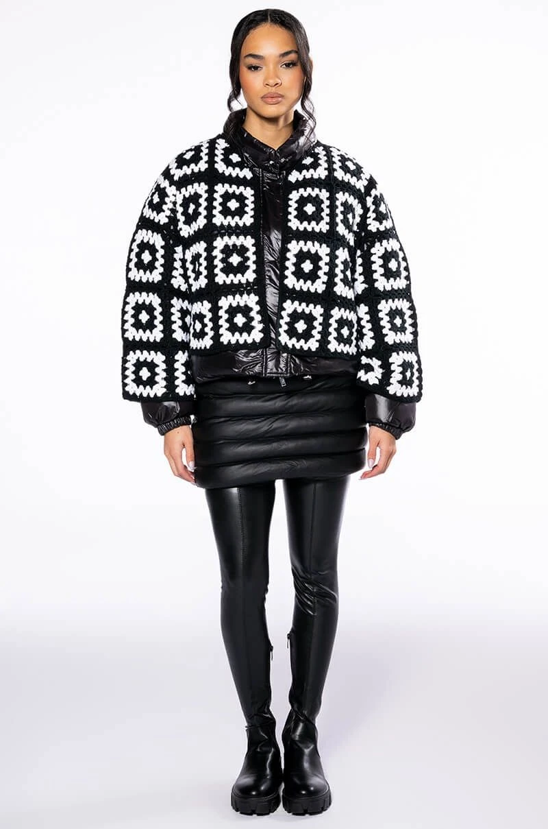 AZALEA WANG DREAMY PUFFER JACKET WITH DETACHABLE HAND CROCHET CARDIGAN 11 AZALEA WANG DREAMY PUFFER JACKET WITH DETACHABLE HAND CROCHET CARDIGAN - Image 9