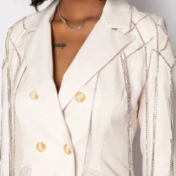 DRIPPING WITH GLITTER SPRING TRENCH -AZALEA WANG Shop dripping with glitter spring trench natural white 7 7 c1