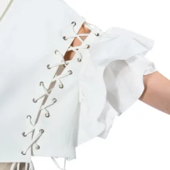 EASY DOES IT RUFFLE SLEEVE CROP BLAZER -AZALEA WANG Shop easy does it ruffle sleeve crop blazer white 8 8