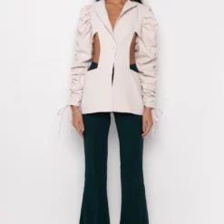 EXTREME CUT OUT SPRING SETTER BLAZER -AZALEA WANG Shop extreme cut out spring setter blazer ivory 7 7
