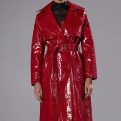 FEELING EXTRA BOSSY RED CROC TRENCH