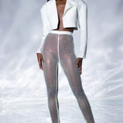 FIFTH AVE CROP RHINESTONE BLAZER -AZALEA WANG Shop fifth ave crop rhinestone blazer white 2 2 c1