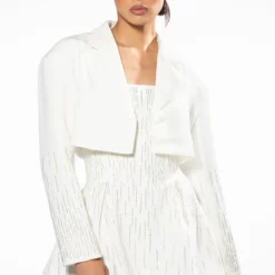 FIFTH AVE CROP RHINESTONE BLAZER