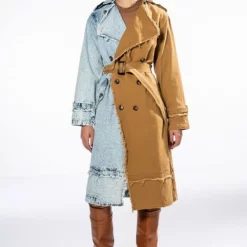 FIFTY FIFTY HALF DENIM TRENCH 11 FIFTY FIFTY HALF DENIM TRENCH -AZALEA WANG Shop fifty fifty half denim trench multi 3 3