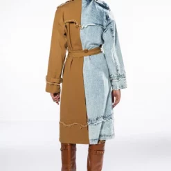FIFTY FIFTY HALF DENIM TRENCH 14 FIFTY FIFTY HALF DENIM TRENCH -AZALEA WANG Shop fifty fifty half denim trench multi 6 6