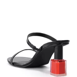 FINISHING TOUCHES NAIL POLISH MULE SANDAL IN BLACK -AZALEA WANG Shop finishing touches nail polish mule sandal in black black 4 4