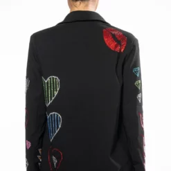 FLASHING LIGHTS RHINESTONE EMBELLISHED BLAZER -AZALEA WANG Shop flashing lights embellished blazer black multi 8 8