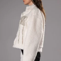 GIGI TEDDY SHACKET WITH RHINESTONES 13 GIGI TEDDY SHACKET WITH RHINESTONES -AZALEA WANG Shop gigi teddy shacket with rhinestones white 5 5